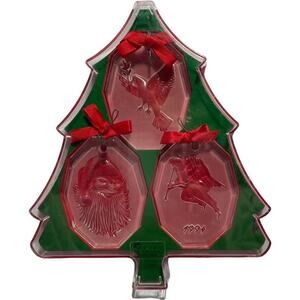 Vintage Crystal Brands of Ireland 24% Lead Set of 3 Ornaments by Jim Burke